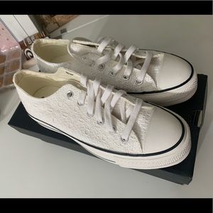 NEW Converse White lace with high planform woman 8